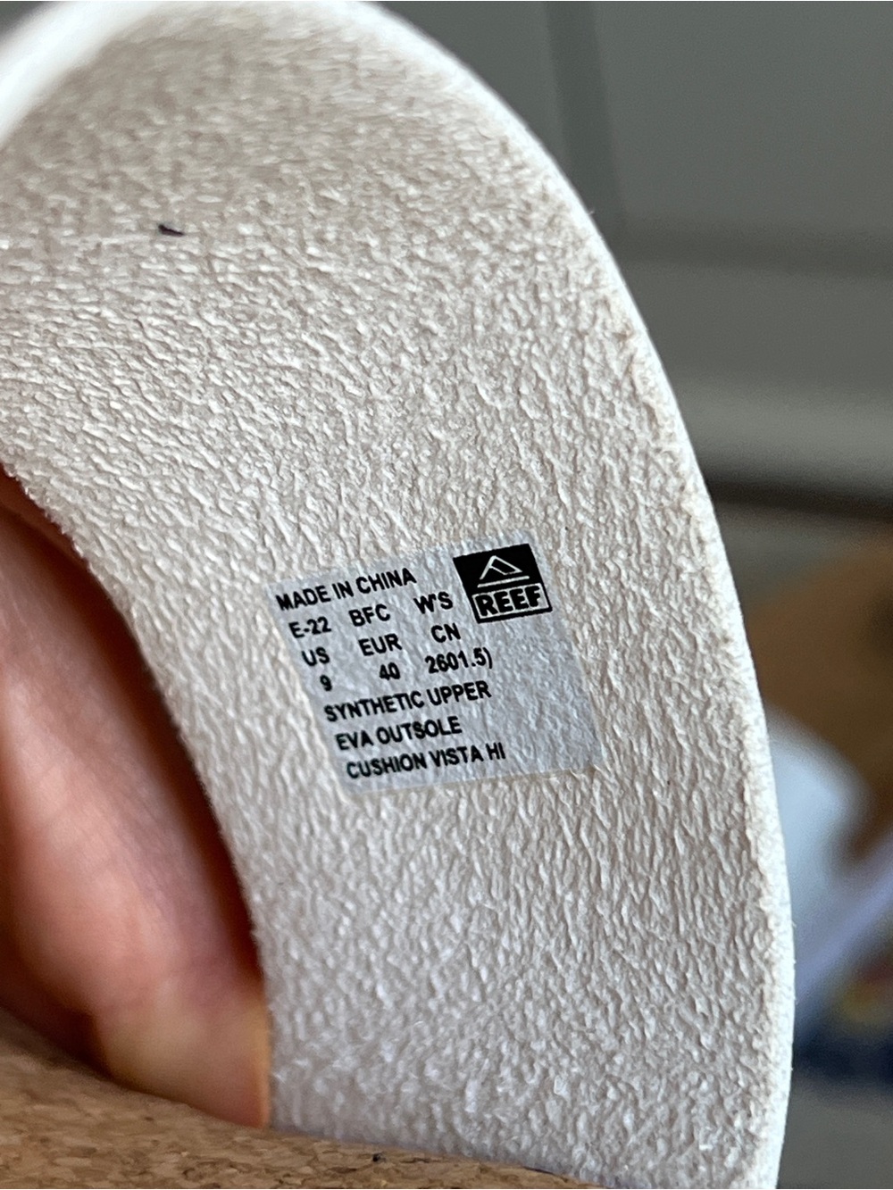 Reef Cushion Vista Hi cloud white Women's Arch Support Sandals size 9 - Picture 9 of 9